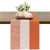 Chitomars Runner Tavola Moderno Antiscivolo PVC Lavabile Runner Tavolo | Runner Tavolo Resistente al Calore Runner per il Tavolo per la Decorazione di Tavoli (Beige Arancione, 30 x 180 cm)