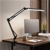 Wotrilw Lampada da Scrivania LED, 14W, Lampada con Morsetto e Clip, Luce Dimmerabile Protezione Occhi, Diverse Modalità di Colore e Livelli di Luminosità, Braccio Regolabile, Ufficio e Studio
