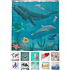 arteneur Tenda da Doccia Antimuffa 180x200cm Animali Marini | Tessuto riciclato, OEKO-TEX 100, lavabile 40°C, oscurante, impermeabile, orlo appesantito, con 12 anelli riciclati