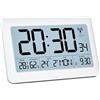 LATEC Orologio, Sveglia Digitale Radio Controllata con Ampio Schermo LCD da 7,5 - Orologio Digitale a Batteria con Temperatura/Umidità/Calendario - Sveglia/Funzione Snooze - Retroilluminazione