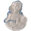Holyart Bassorilievi vari: Icona Madonnina in ceramica Deruta bianca particolari blu 10x10x5 cm