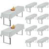 Showgeous 10 pezzi grigio chiaro tovaglia universale per tavoli da birra da 50 cm e 70 cm, copertura per tavolo da birra, in poliestere opaco, copertura rettangolare lavabile 250 x 100 cm