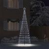 ACAGALA Albero di Natale a LED con picchetti, 400 cm, 800 LED, a forma di cono, illuminato, per esterni, con stella, albero di Natale con picchetti, decorazione natalizia, piramide luminosa, luce