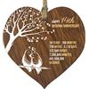 Stuff4 Targa in legno a forma di cuore per 14° anniversario di matrimonio, in legno scuro, per celebrare l'anniversario di matrimonio, moglie, marito, fidanzato, fidanzata, targa con citazioni, regali dai