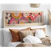 YUSUZHU Quadro su tela panoramico minimalista con funghi: poster decorativi floreali orizzontali lunghi sopra il letto, quadri con immagini del letto (50x150 cm/senza cornice)