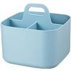 Dolvitrny Cestino portaoggetti impilabile in plastica con manico, multiuso, per casa, ufficio, scrivania, contenitore portatile per prodotti per la pulizia, artigianato, cosmetici, design moderno e minimalista