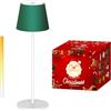 ANTELA Christmas Table Lamp, Tabletop Christmas Night Light, Lampada da Tavolo LED Senza Fili Ricaricabile, Lampada da Scrivania Portabile, Dimmer Touch 3000K/4000K/5000K, per Interni/Esterni,Bianco