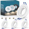 YindaLux 4 Pezzi Cornice Faretto GU10 IP44 Bianca, Telaio Incasso in Alluminio per Bagno, Faretti Soffitto 230V con Portalampada GU10, Ø84mm, Foro 65-75mm, senza Lampadina