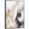 OnlyWow© Tela Con Cornice Nera Stampe Poster Muro Quadro Modern Decorazione | 70x100 cm XXL Grande Dipinti Bellissimi Wall Decori Stanza Ufficio Quadri Da Design Lusso - Astratto - Oro - Bianco