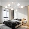 YHTlaeh Lampadario Soffitto Industrial Forma DIY Plafoniera E27 Moderno Lampada da Soffitto in Ferro Vintage per Camera da letto Soggiorno Cucina Corridoio (6T, Bianco)