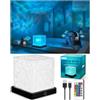 Kleqop Lampada Doccia Ricaricabile d'Atmosfera, Cubo Proiettore Aurora Boreale | 16 Colori, Senza Fili, Impermeabile, Telecomando e Controllo Touch, Proiettore Soffitto Mare per Bagno, Vasca, Camera