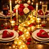 NLIGHTING Nastro Luminoso LED 5 m con 50 LED a Batteria, Bianco Caldo, Filo di Rame Modellabile 0,3 mm, Decorazione per Tavola, Natale, Matrimoni, Eventi, Cene Romantiche, Regali