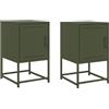 vidaXL Comodini 2 pz Verde Oliva 36x39x60,5 cm in Acciaio, armadietto, armadietto Laterale, mobili per Camera da Letto, Comodino, armadietto per Letto
