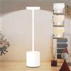 KZARYVEXIS Lampada LED senza fili tattile ricaricabile, temperatura tricolore, luminosità regolabile, per comodini, sala da pranzo, esterno (bianco)