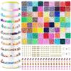 AUAUY 7200Pz Perline per Braccialetti, Perline di Argilla Polimerica Piatte | Perline Per Braccialetti Bambini, per Collana, Orecchini, Fai da te