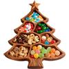 Generico Vassoio Natalizio | Servizio da Tavola Rustico Decor per la Casa,Vassoi Da Servizio In Legno Con Decorazione Albero Di Natale | Per Carne Frutta Dolci Centrotavola Festa Cucina Soggiorno Camera Da Let