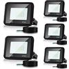 Joparri 5x10W Faretto LED Da Esterno 3000K Bianca Caldo 900LM Faretti a LED Fari Led da Esterno IP66 impermeabile, Interna ed Esterna per Giardino, Cortile, Patio, Garage