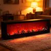 wpdash Lampada a LED a fiamma simulata, alimentata a batteria, senza fiamma, autoportante, senza funzione di riscaldamento, rettangolare, nera, luce notturna per camera dei bambini, libreria, camera