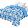 Corredocasa Trapunta 4 Stagioni Made in Italy Piumone Autunnale Invernale Imbottitura 340gr/mq Coperta in Morbida Microfibra di Poliestere Casa (Intreccio Azzurro, Singolo 160x260)