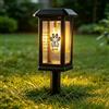 Amabery Lanterna solare commemorativa per animali domestici per cimitero, luce solare personalizzata con foto di animali domestici, nome e anni, impermeabile, regalo di simpatia per la perdita di cane e gatto