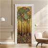 arricraft 2 adesivi per porta, motivo: trompe l'oeil, foresta sonica | 200 x 80 cm, adesivi artistici per frigorifero, in PVC, impermeabile, autoadesivi, carta da parati per porte