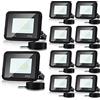 Joparri 10x10W Faretto LED Da Esterno 3000K Bianca Caldo 900LM Faretti a LED Fari Led da Esterno IP66 impermeabile, Interna ed Esterna per Giardino, Cortile, Patio, Garage