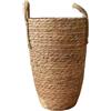 SHUIXIAYUE Cesto alto in vimini naturale, vaso per fiori, decorazione per la casa e il giardino, cesto portabiancheria per vestiti sporchi, porta giocattoli (taglia S 19 x 29 cm)