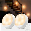 Yeelight Confezione da 2 luci notturne ricaricabili con sensore di movimento, bianco caldo, 750 mAh, senza fili, tipo C, luce notturna a LED per bagno, corridoio, camera