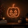 Sweet Dream Code Luce al neon a forma di zucca di Halloween, 50 x 45 cm, cartello neon arancione per decorazione di Halloween, insegna luminosa per parete, soggiorno, camera da letto, festa, bar e
