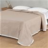 Il Gruppone Passione Casa IlGruppone Trapunta Matrimoniale 250x250 cm in Microfibra con Balze in Pizzo - Trapuntino Mezza Stagione 100gr/m² Antiacaro e Anallergico - Piumino Copriletto Duck Friendly (Panna)