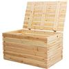 Kistenkolli Altes Land Grande baule in legno chiaro da 80 pezzi con coperchio, 80 x 50 x 39 cm, per matrimonio, per il tesoro, per il giardino, per la casa, il soggiorno