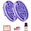 PEKJDS 2 Pcs Meridian Brush Massage Brush, Spazzolino Meridiano Personalizzato Professionale di Salone di Bellezza, Spazzolino Meridiano di Agopressione (Purple)