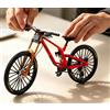 Generisch Modellino decorativo di bicicletta, scala 1:6, modello di mountain bike, giocattolo per dita e mountain bike, mini biciclette pieghevoli (rosso-41)