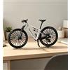 Generisch Modellino di bicicletta da dita, scala 1:10, modello di mountain bike, ornamenti in miniatura, modello di bicicletta Mini Bend (grigio) (bianco-27)