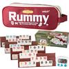 Smilejoy Rummy Cube - Set da gioco per 4 giocatori, formato standard, con borsa da viaggio in tela portatile, classico gioco da tavolo per adulti e bambini, 106 piastrelle, 4 scaffali, 1