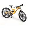 Generisch Modellino decorativo di bicicletta, scala 1:6, modello di mountain bike, giocattolo per dita, modello di mountain bike, ornamenti in miniatura, mini biciclette pieghevoli (giallo-29)