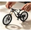 Generisch Modellino decorativo di bicicletta, scala 1:6, modello di mountain bike, giocattolo per dita, modello di mountain bike, ornamenti in miniatura, mini biciclette pieghevoli (nero-41)