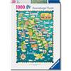 Ravensburger - Puzzle 1000 Pezzi Tour Dei Vini D'italia | Puzzle Per Adulti E Tutta La Famiglie | Dimensione Di 70x50 Cm | Regalo Adulti | Regali Natale
