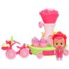 IMC Toys Cry Babies Magic Tears Happy Flowers, La Bici dei Profumi di Rose Playset, Bambola di Rose e 17 Accessori per Creare dei Profumi per Gioco Giocattolo per Bambini e Bambine dai 3 Anni, Multicolore
