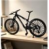 Generisch Modellino di bicicletta da dita, scala 1:10, modello di mountain bike, ornamenti in miniatura, modello di bicicletta Mini Bend (grigio) (nero-27)