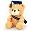 Haoppmof Orsacchiotto di peluche, orsacchiotto di esame con diploma, regalo | Morbido peluche, cappello da laurea e dottore, regalo di laurea per ricordi indimenticabili