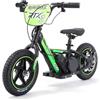 RIRICAR Bici elettrica per bambini RIRIBIKE RTX3 24V (12), verde, Batteria al litio, Motore 100W, Freno a disco, Sedile regolabile in morbido PU