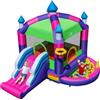 RELAX4LIFE Castello Gonfiabile per Bambini 385×333×300cm | Trampolino in Tessuto Oxford con Scivolo e Baldacchino Parasole, Parco Giochi Interno Esterno, Senza Soffiatore
