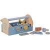 Little Dutch 2544 Cassetta degli attrezzi per bambini in legno, 22 pezzi, blu