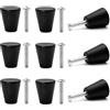 Brelet 9 Pomelli per Cassetti in Metallo.Moderni Pomelli per Mobili in Alluminio Opaco con Viti.Forma Rotonda Pomello per Armadi da Cucina,Cassetti,Mobili da Rinnovare e Mobili da Bagno (Nero)