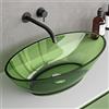doporro Lavabo Piccolo da Appoggio Ovale 63x34x17 cm, Lavamani per Bagno | Lavandino per Bagno in Resina Trasparente, Colore Verde Salvia, Formato Compatto, Uso in Bagno e WC Ospiti, Posa Soprapiano