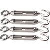 VEDA Tenditore M4 in acciaio inox 304, resistente, con gancio e occhiello, per vele ombreggianti, recinzioni da giardino e cavi, 4 pezzi