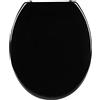 easily Sedile WC Universale in MDF di Alta Qualità, Tavoletta Copriwater con Cerniere in Metallo Cromato, Tanti Motivi Colorati per Bagno e Toilette (Nero)