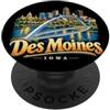 Iowa Souvenir Gift Vintage Des Moines Iowa Viaggio Souvenir Regalo PopSockets PopGrip Adesivo