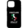 Vintage Positano Italy Map With Flag Sou Custodia per iPhone 16 Pro Max Retro Positano Italia Distressed Bandiera Italia